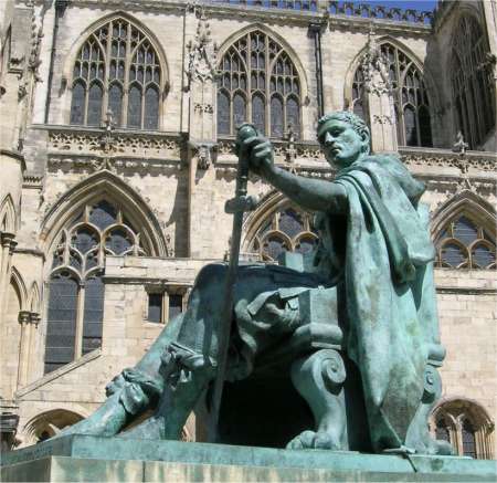A splendid July day in 2006 gave a fabulous opertunity for a picture of the great man's statue outside the Minster in York