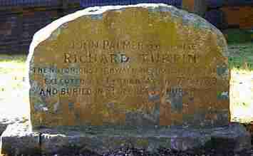 Picture of Dick Turpin's grave at St. Georges Church in York England