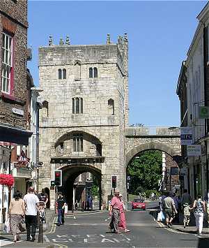 Picture of Monk Bar from the rear, inside the walls of York.