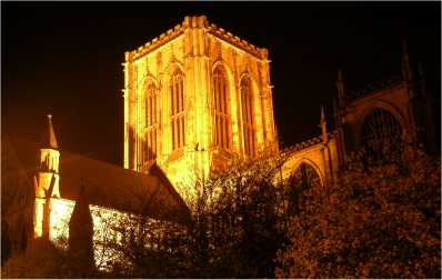Picture looking at York minster by floodlight. Fabulous!